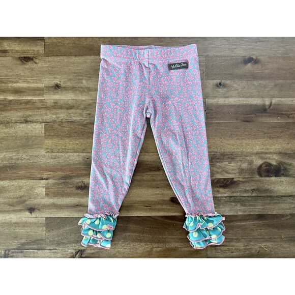 Matilda Jane Once Upon A Time Dazzling Potion Pink Green Knit Bow Dot Leggings 2 - Picture 2 of 7